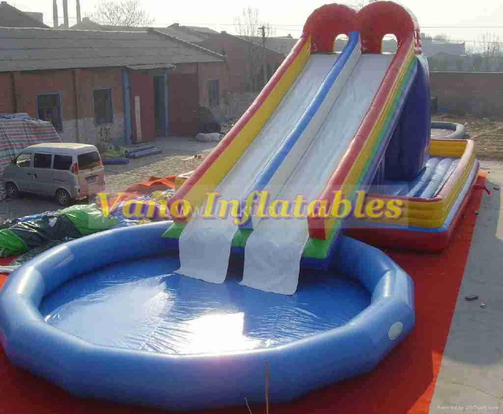 02 Inflatable Slide Pool - zorbingballz.com